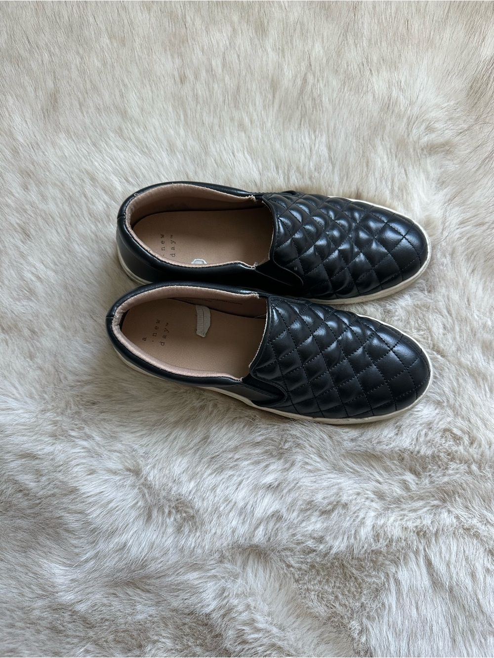 Quilted Slip-On Sneakers in Black
